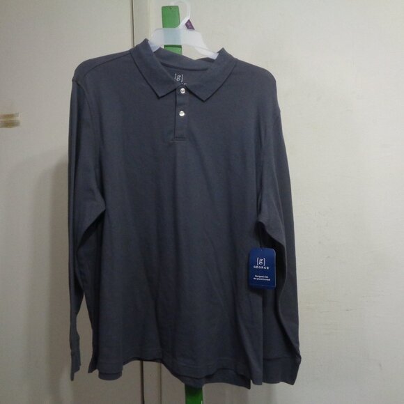 George Long Sleeve Polo Shirt Men sz 2XL - Picture 1 of 5